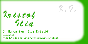 kristof ilia business card